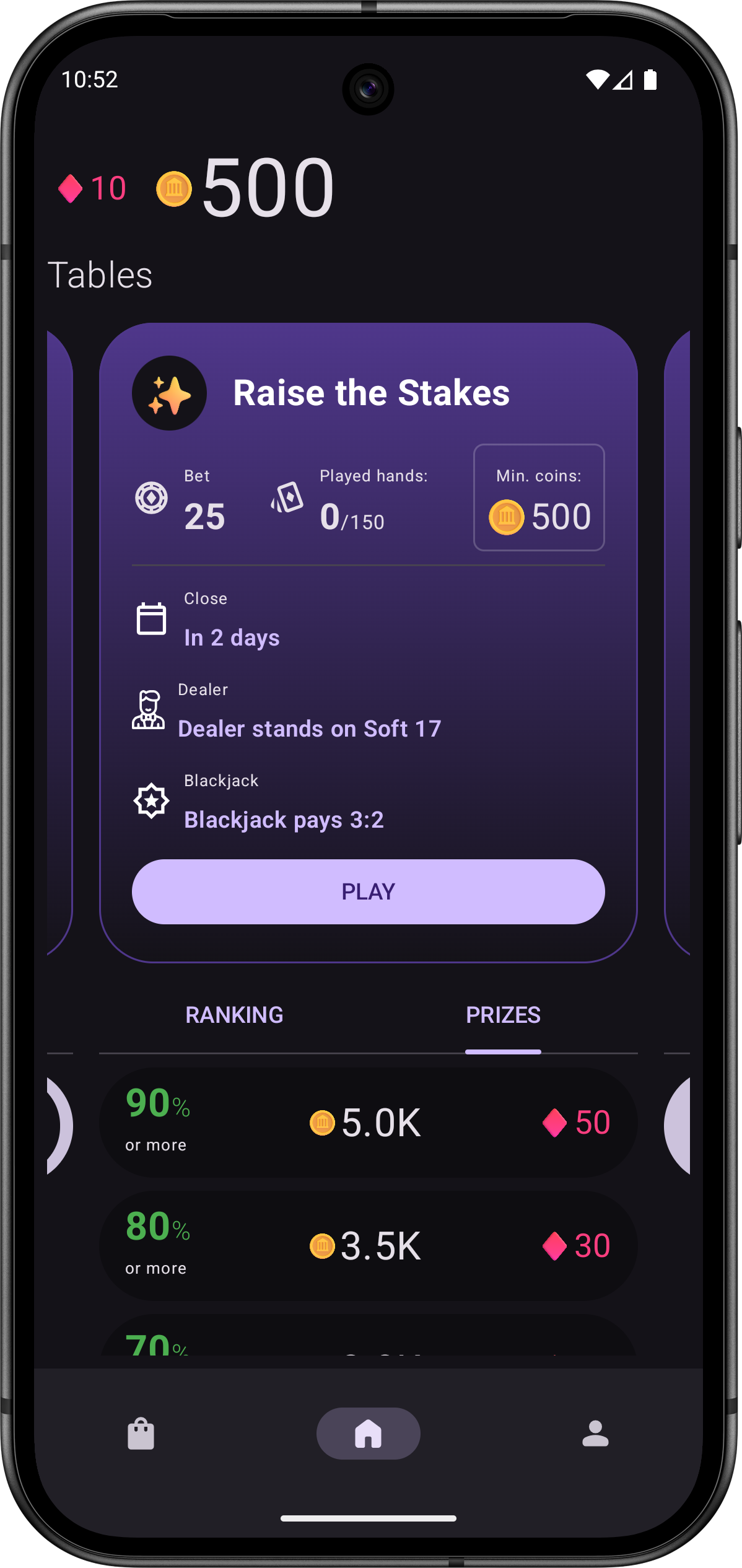 TwentyOne app screenshot